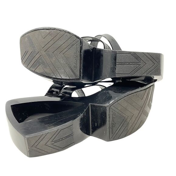 Robert Clergerie Paoli Patent Leather Slip on Cutout Wedge w Rubber Outsoles - Picture 7 of 7